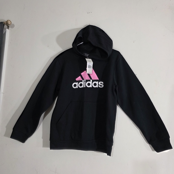 Adidas Black Hoodie with Pink Logo - Picture 3 of 8